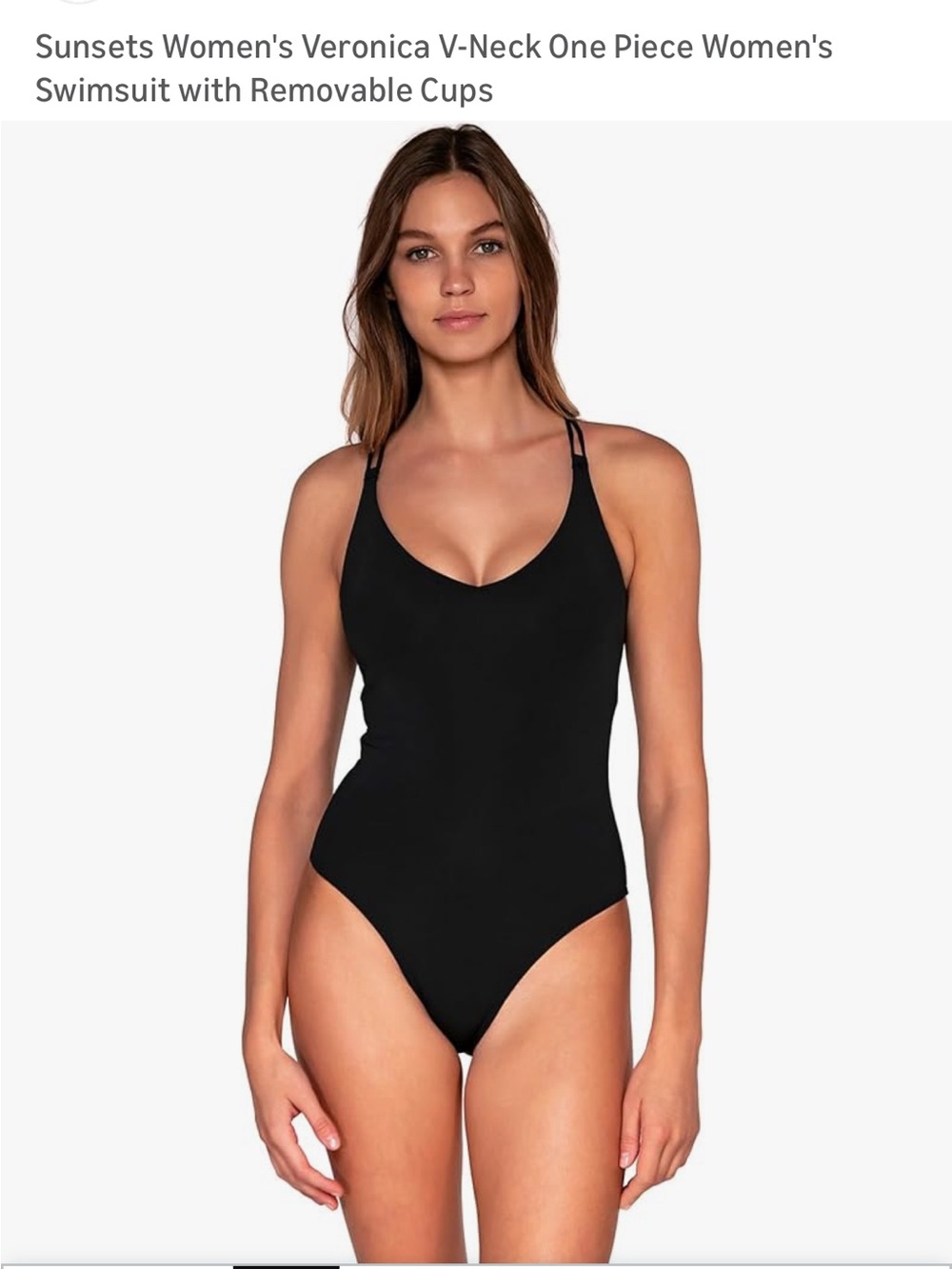 Sunsets Black One-Piece Swimsuit, Size L